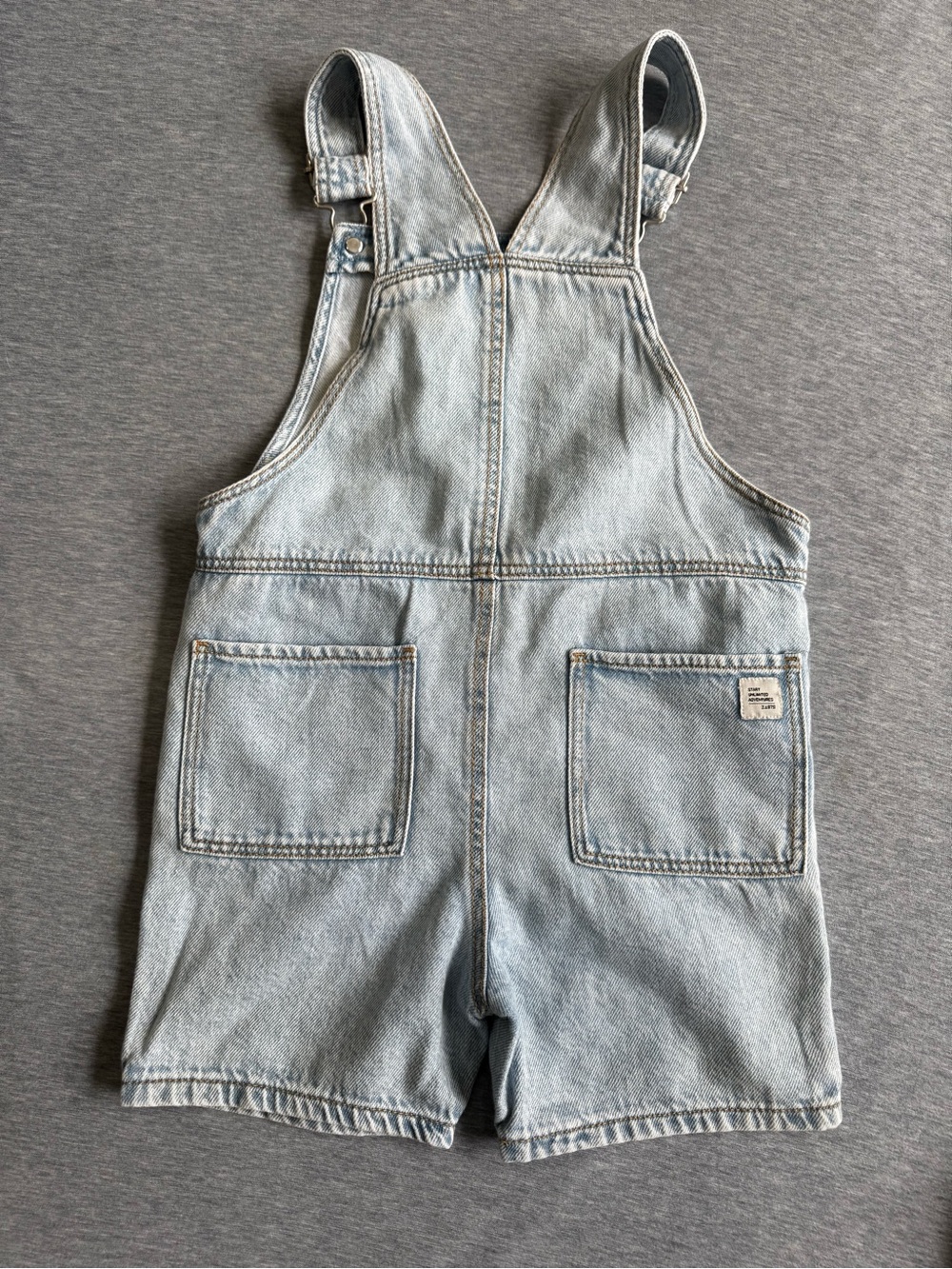 Zara Girls Shortall Overalls Shorts Size 3-4 Classic School Play Cotton Pockets - Picture 4 of 7